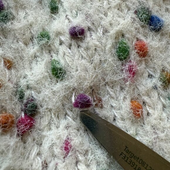 Solitaire Size M Multicolor Chunky Knit Long Sleeve Crewneck Confetti Sweater - Picture 9 of 16